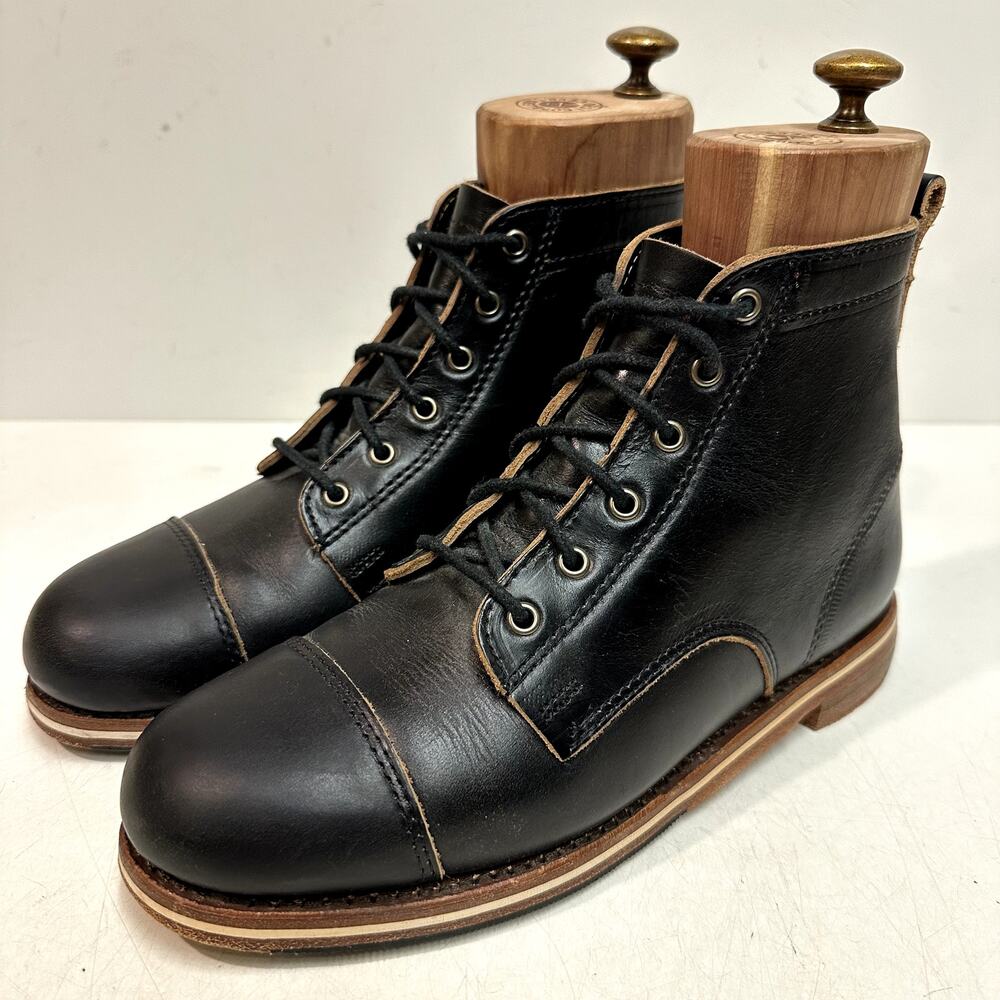 EUC Rancourt & Co. x Helm Muller Black Cap Toe Boot Horween Made in USA 7.5 D